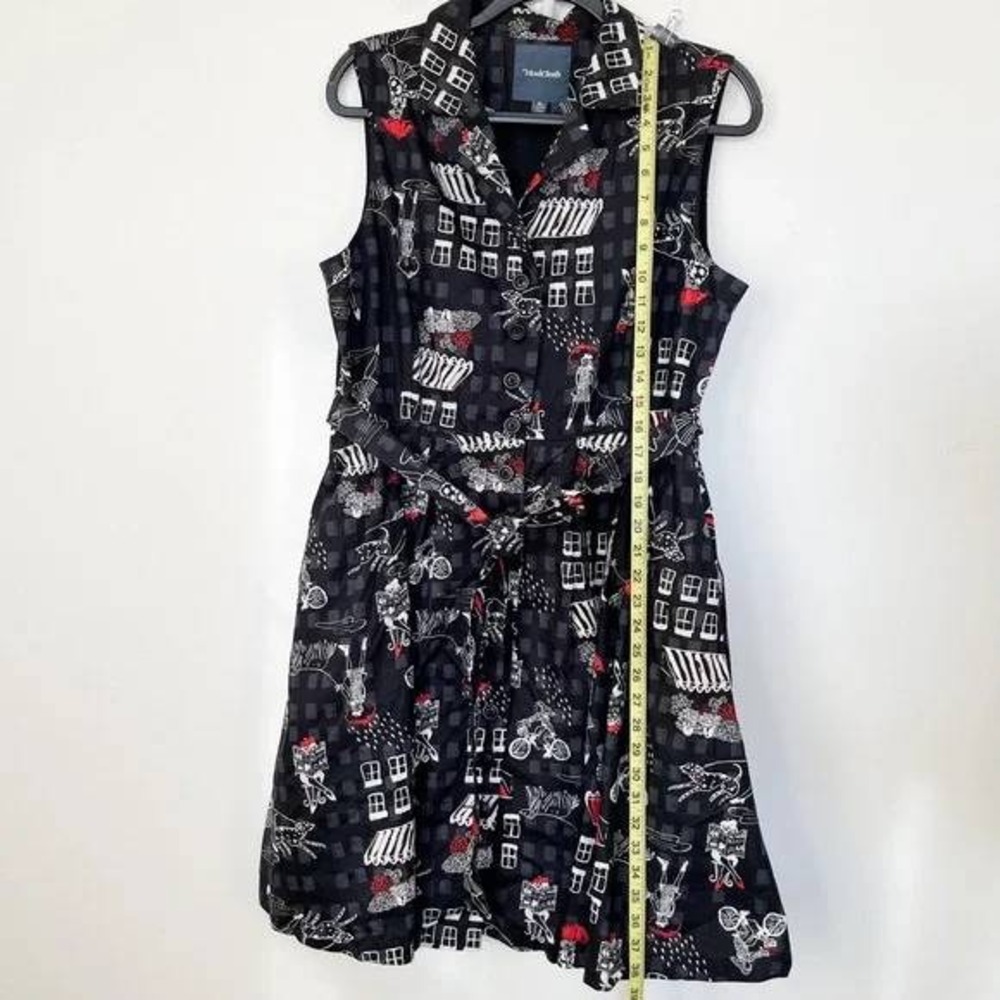 ModCloth Community Brunch‎ Belted Sleeveless Shirt Dress XL Black - Picture 8 of 13